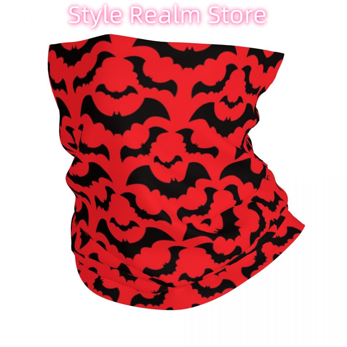Neck Warmer Tube - Gotik Cadı Yarasalar Desen Bandana Boyun
