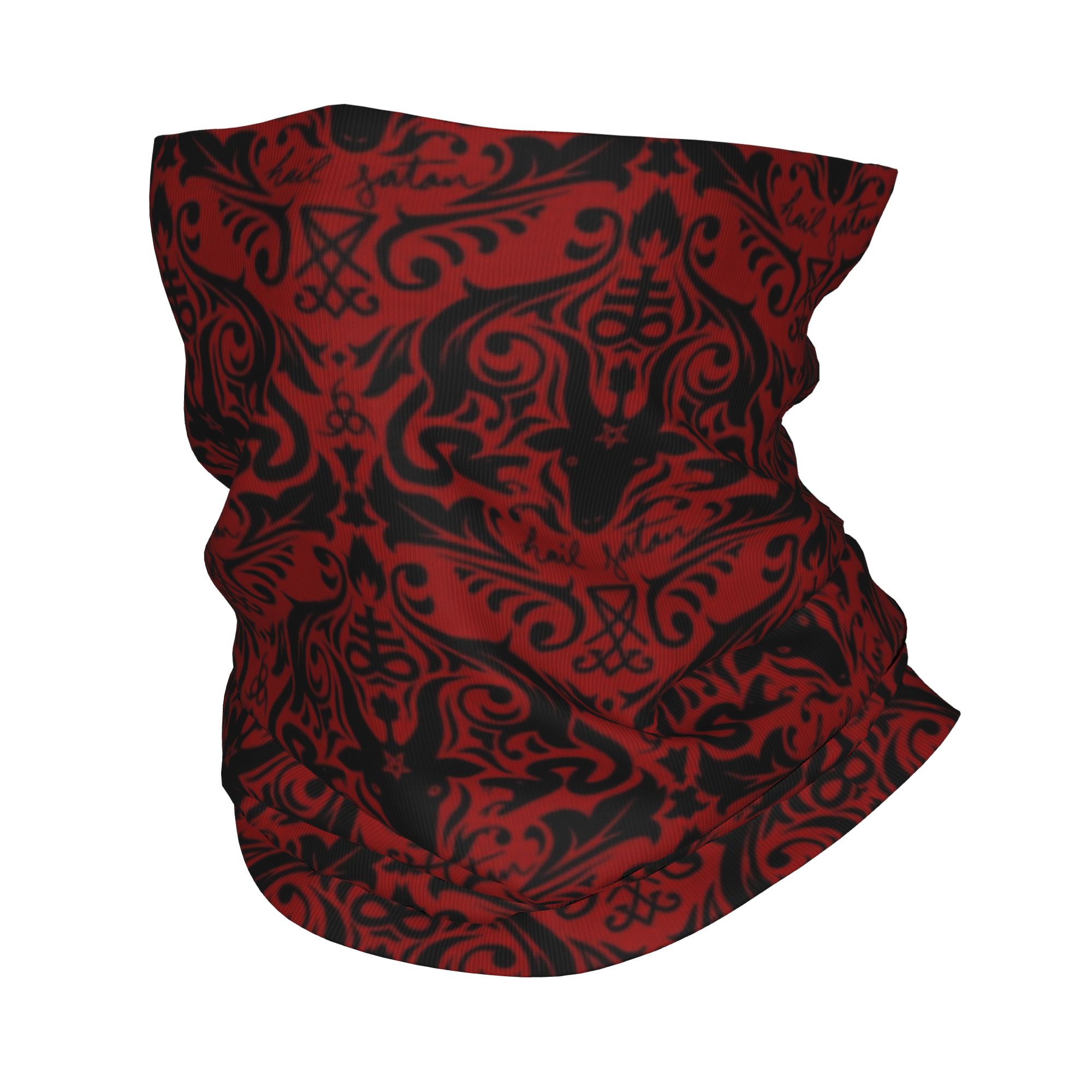 Neck Warmer Tube - Baphomet Şam Desenli Şeytan Karşıtı Siyah