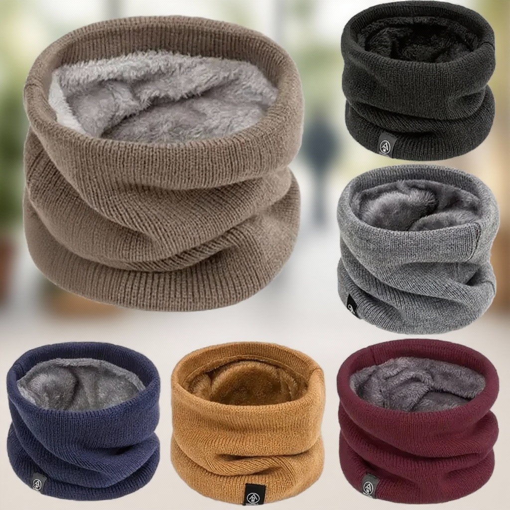 Neck Warmer Tube - Sıcak Örgü Atkı Kalınlaştırılmış Peluş Rüzgar