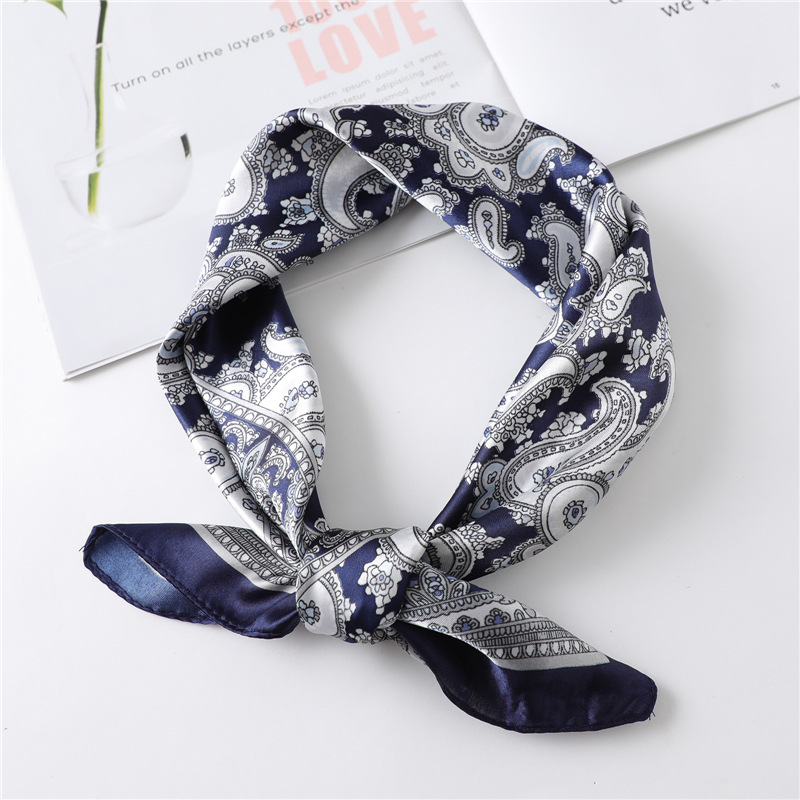 Face Scarf Mask - 60cm lüks kare ipek eşarp kadınlar