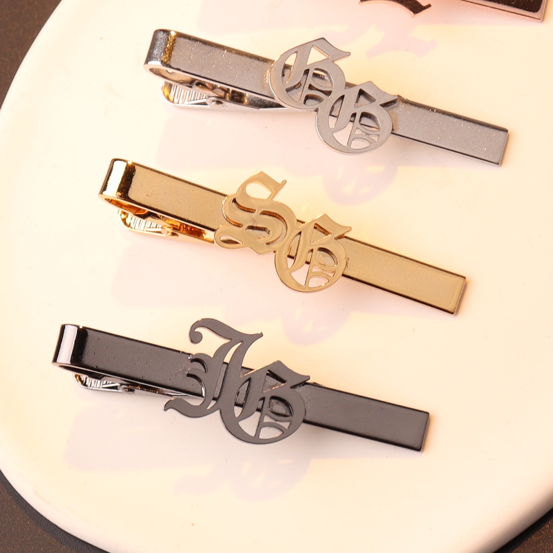 Tie Clip Silver - Özel Ad Harfleri Kravat Klipsi Erkekler