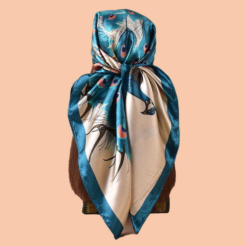 Scarf Silk Square - 1 adet bayanlar büyük kare eşarp