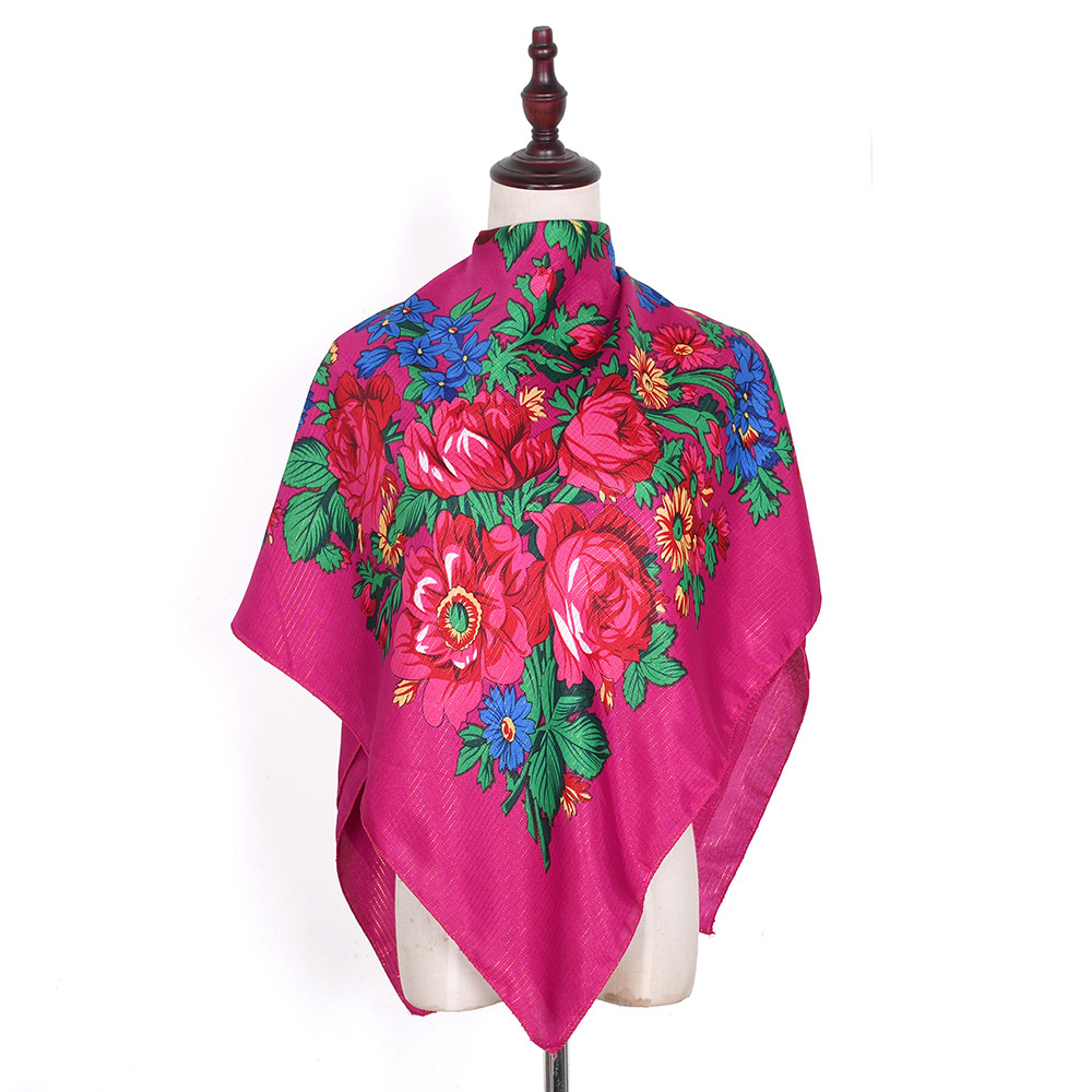 Bandana Cotton - 110*110cm altın simli tel rus kare