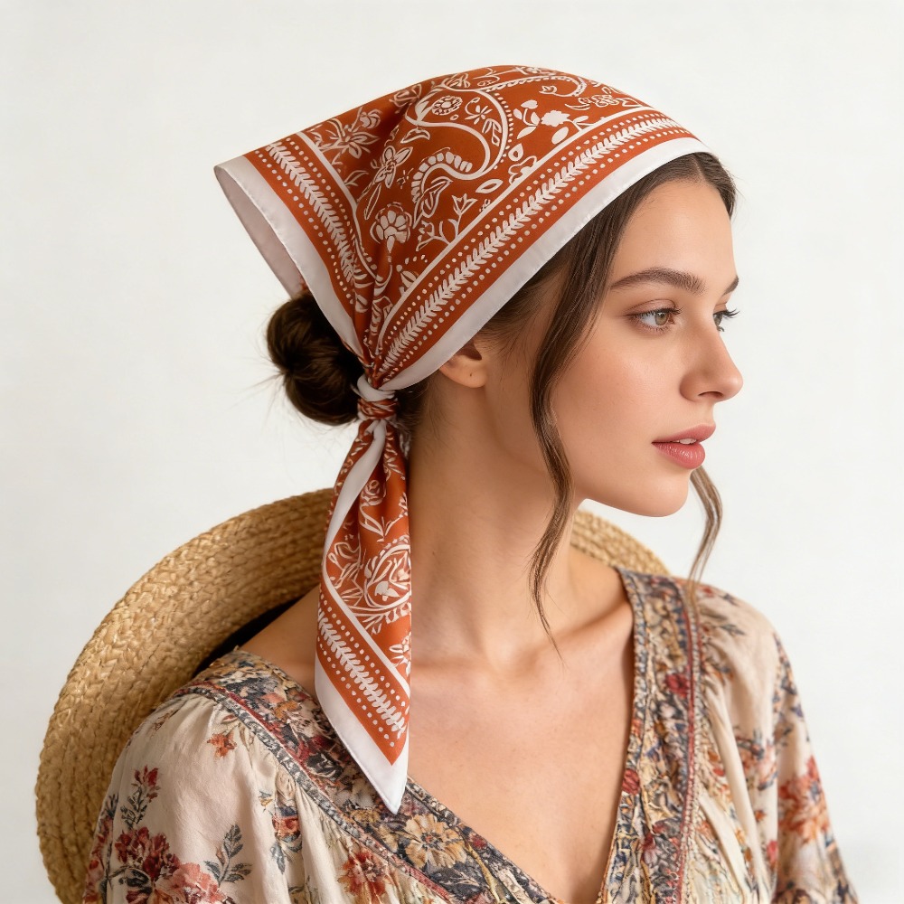 1 adet kaju desenli moda ipek  - Scarf Silk Square incelemesi ve fiyatı