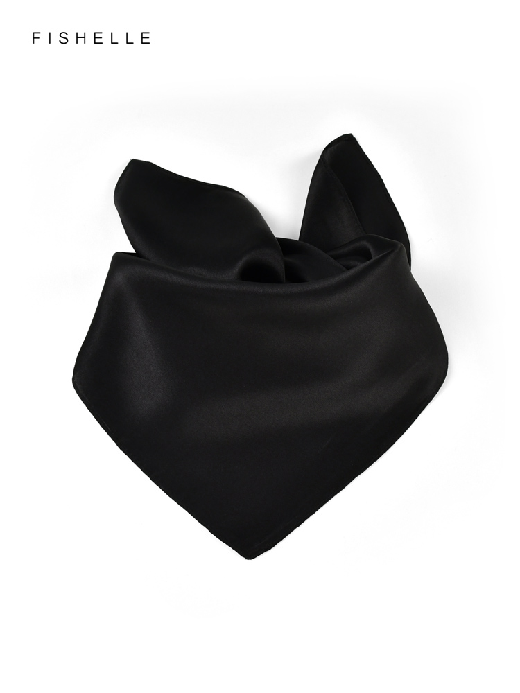 Katı renk siyah saf ipek eşarp - Scarf Silk Square incelemesi ve fiyatı